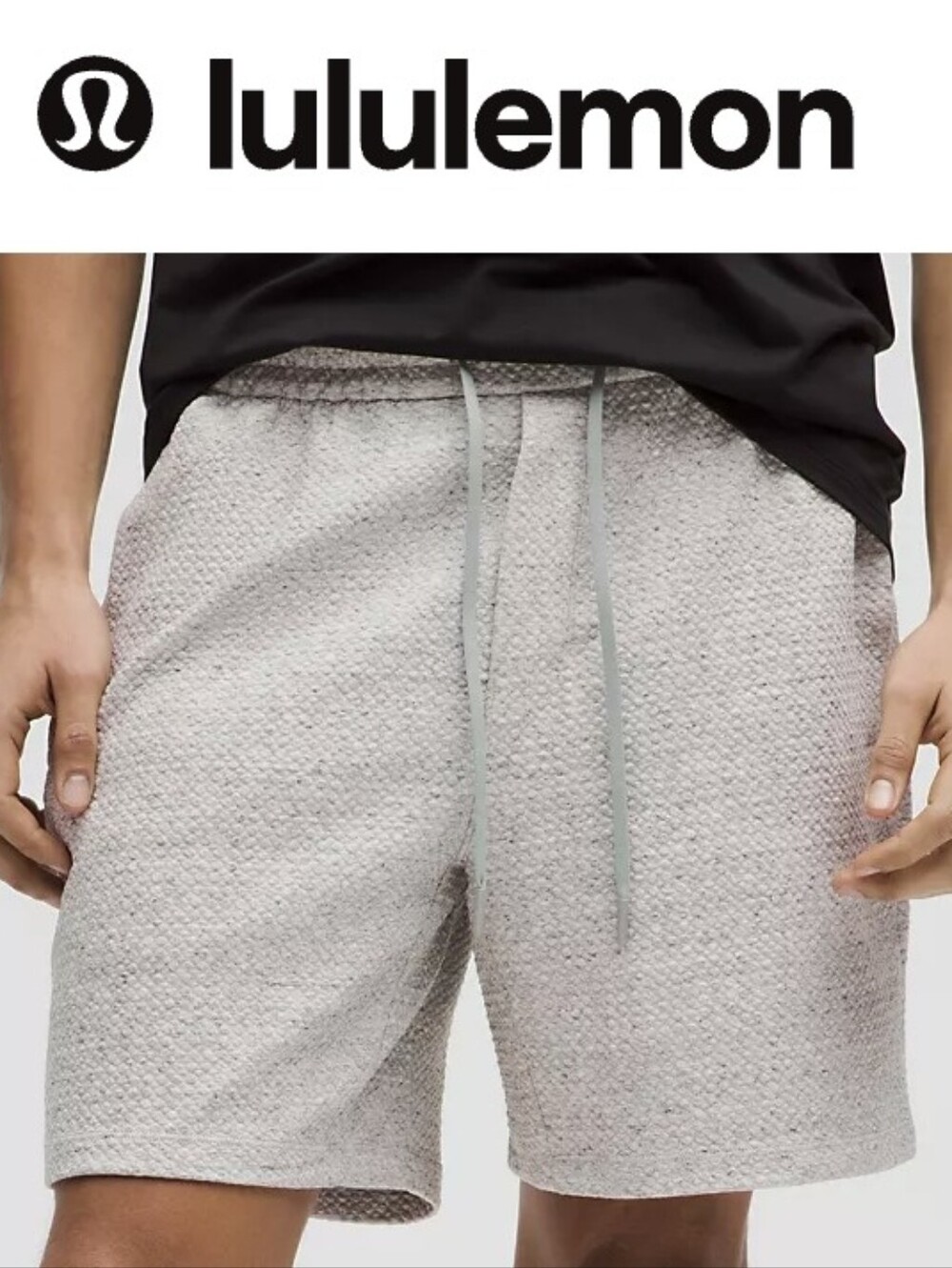 Lululemon Ease The Day Shorts M Heather Gray Textured Athletic Bottoms